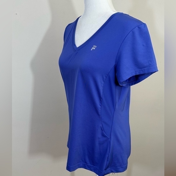 Fila sz lg athleisure top   Short sleeves   V- neck royal blue - Picture 10 of 12